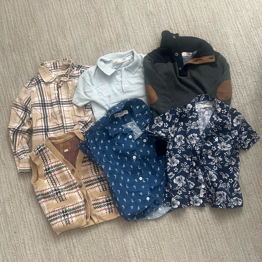 Hope & Henry Mixed Kids Shirts & Tops - Blue Floral Polo, Plaid, and More